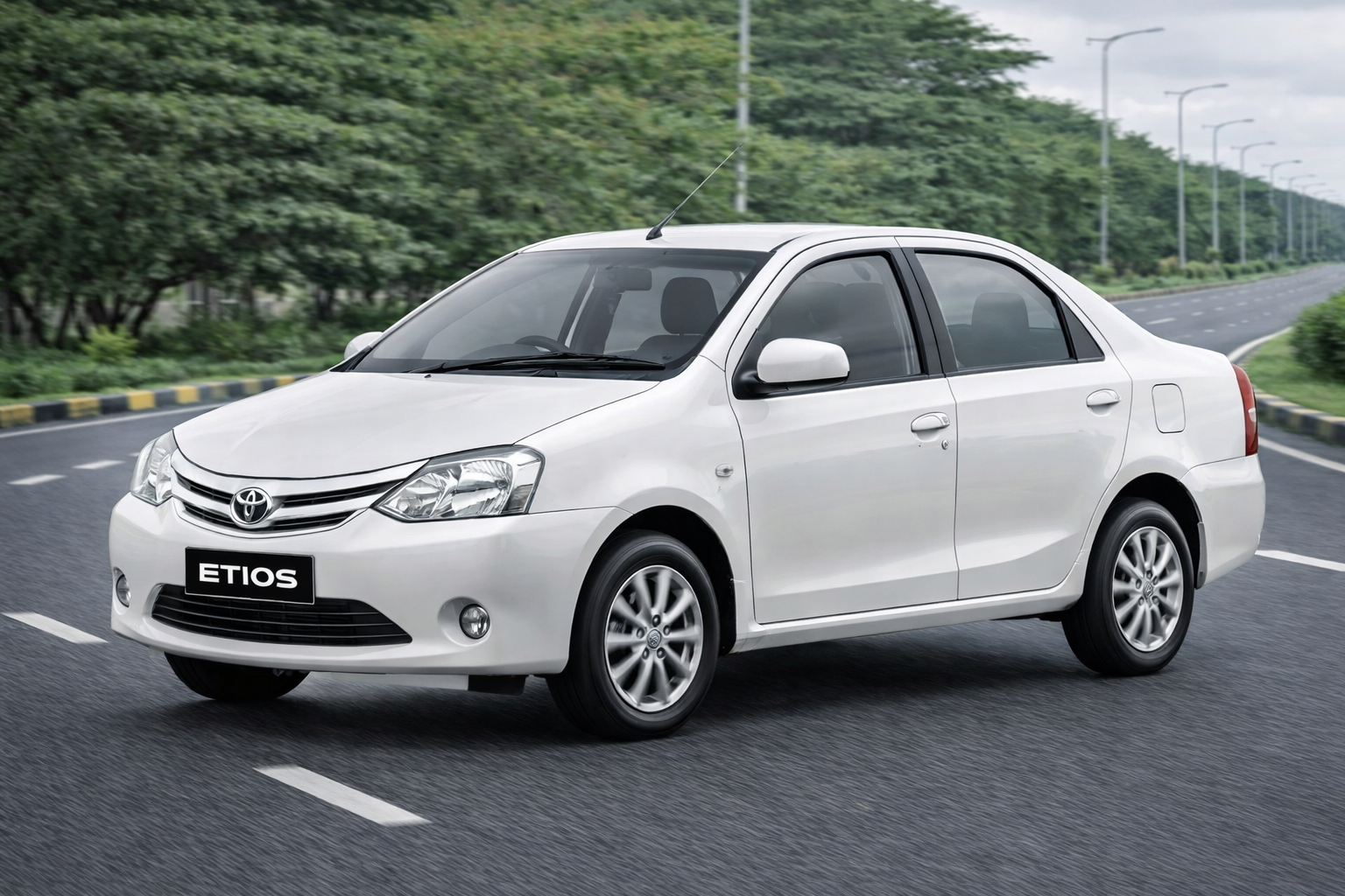 White sedan available for city and airport transfers
