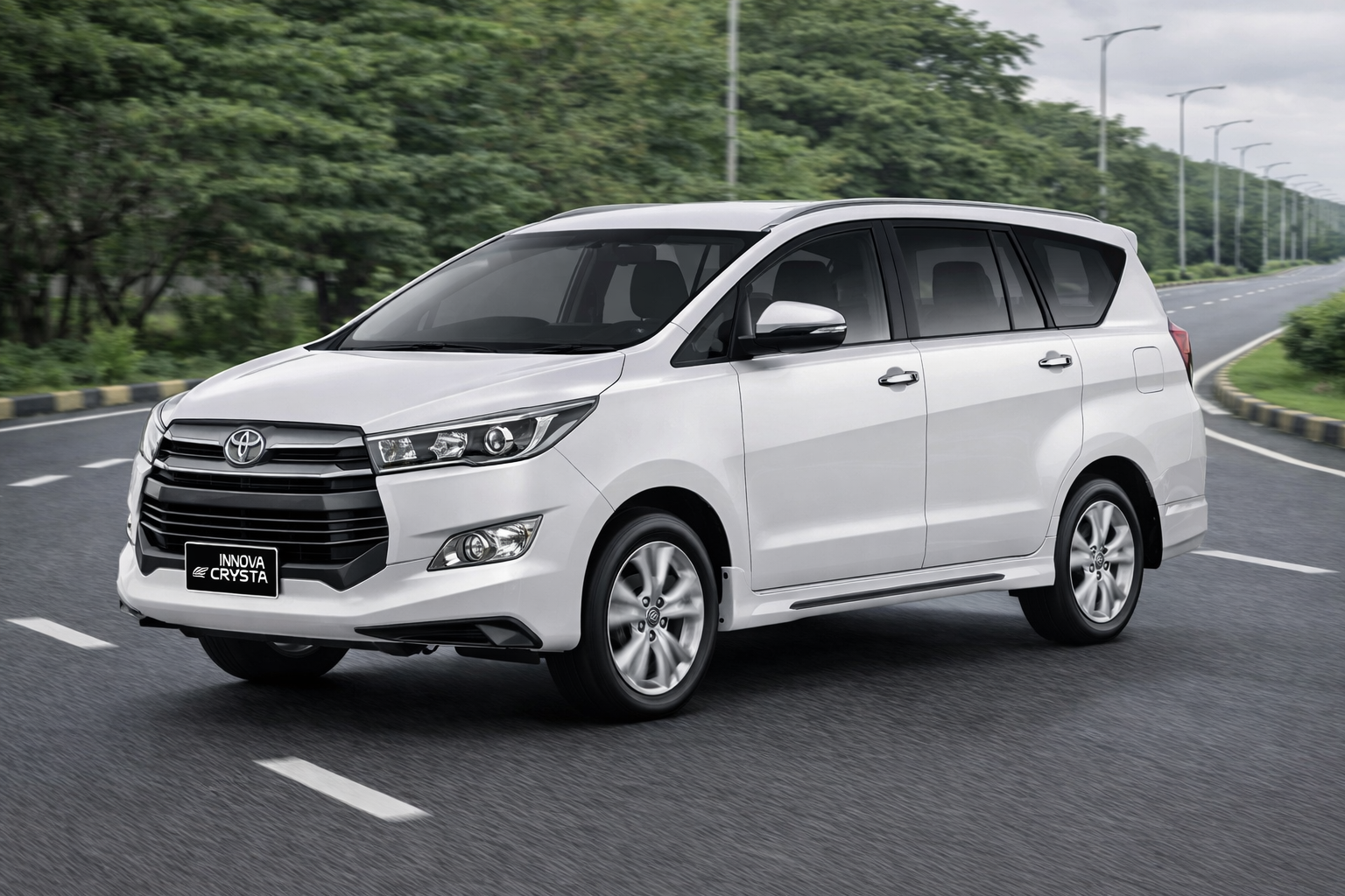 Silver seven-seater MPV for family travel